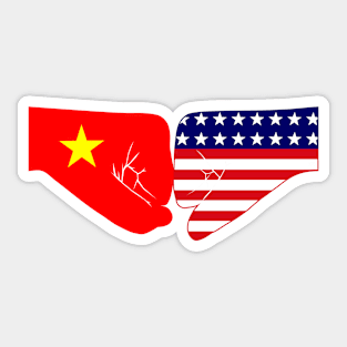 Vietnam & USA Fist Bump Patriot Flag Series Sticker